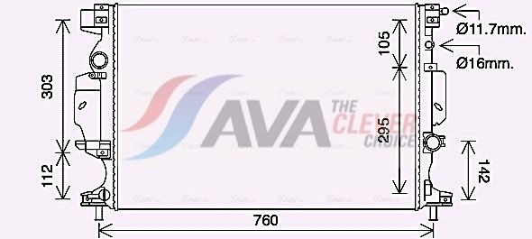 AVA COOLING SYSTEMS Engine radiator Article number: DWA2005 cheaply