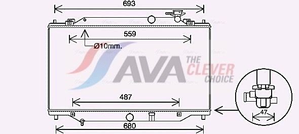 AVA COOLING SYSTEMS Engine radiator Article number: FT2093 cheaply