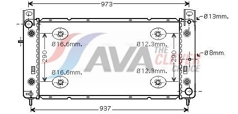 AVA COOLING SYSTEMS Engine radiator Article number: HR2001 cheaply