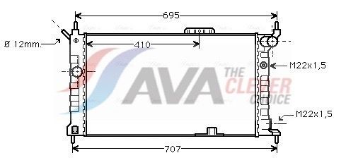 AVA COOLING SYSTEMS Engine radiator Article number: OL2091 cheaply