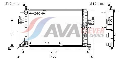 AVA COOLING SYSTEMS Engine radiator Article number: OL2305 cheaply