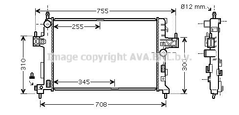 AVA COOLING SYSTEMS Engine radiator Article number: OL2380 cheaply