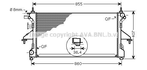 AVA COOLING SYSTEMS Engine radiator Article number: PEA2305 cheaply