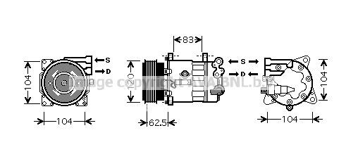 AVA COOLING SYSTEMS Air conditioning compressor Article number: PEK321 cheaply