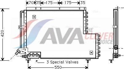 AVA COOLING SYSTEMS Kondensaator, kliimaseade Artikli number: VO5081 soodsalt