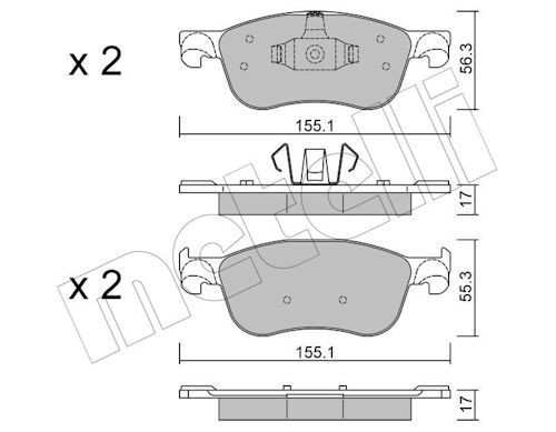 METELLI Brake pad set Article number: 22-1142-1 cheaply