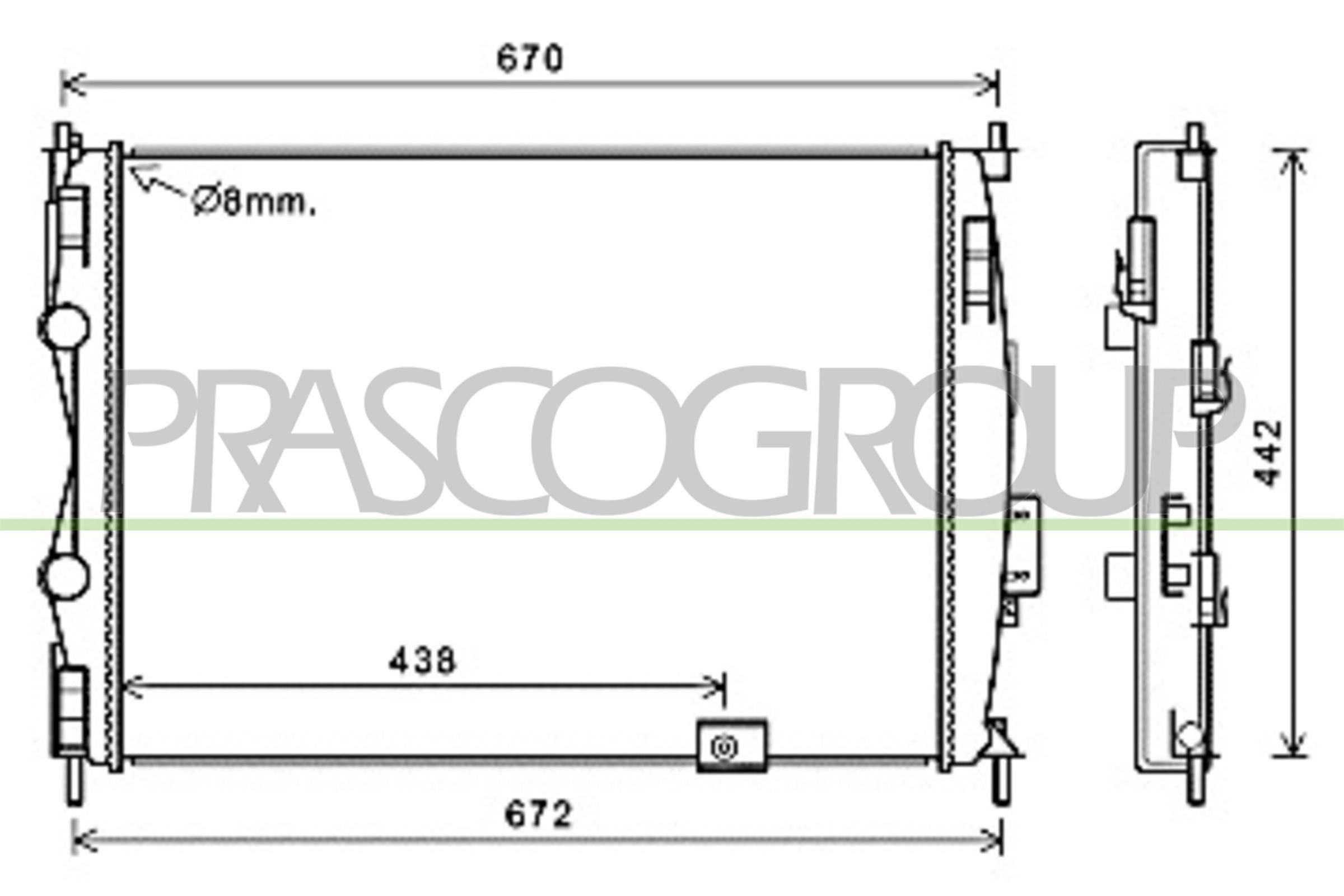 PRASCO Intercooler Article number: DA824N001 cheaply