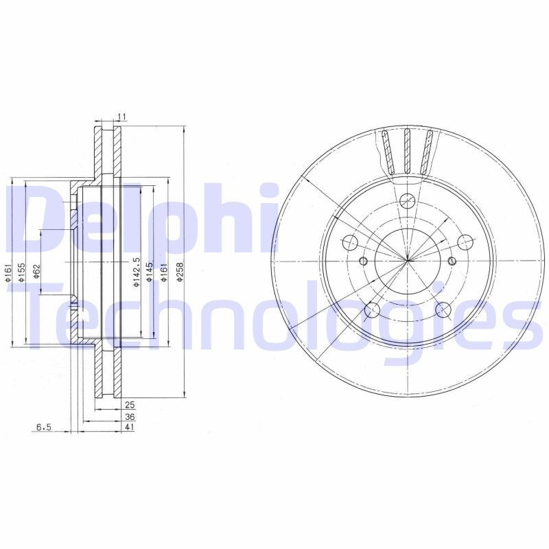 DELPHI Brake disc Article number: BG3355 cheaply