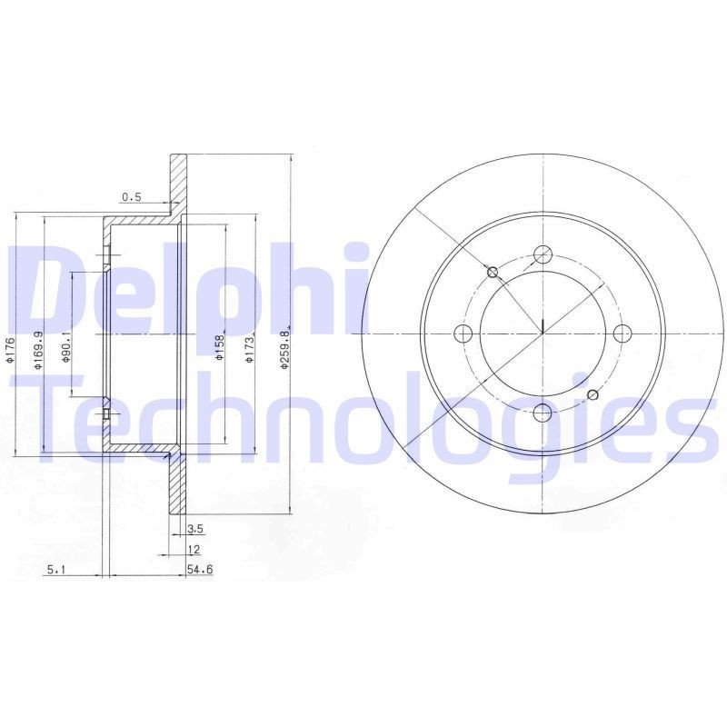 DELPHI Brake disc Article number: BG3609 cheaply