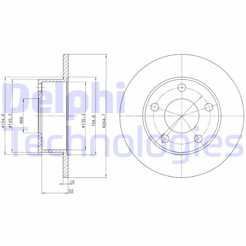 DELPHI Brake disc Article number: BG2410 cheaply