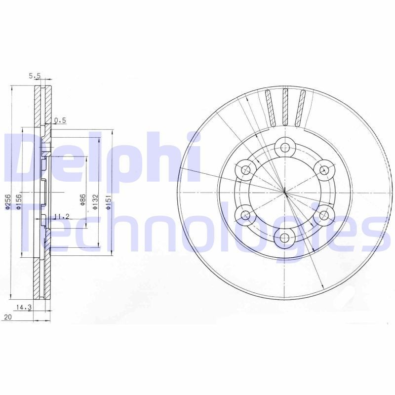 DELPHI Brake disc Article number: BG2416 cheaply