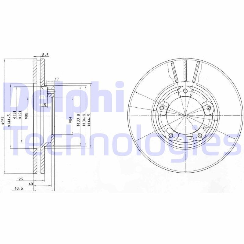 DELPHI Brake disc Article number: BG2423 cheaply
