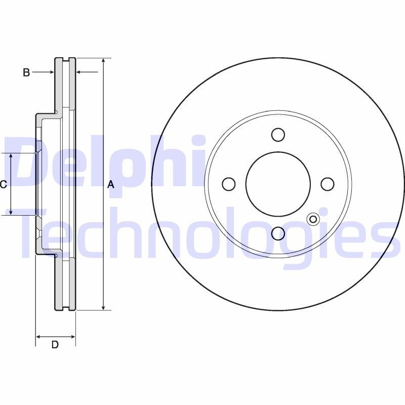 DELPHI Brake disc Article number: BG2455 cheaply