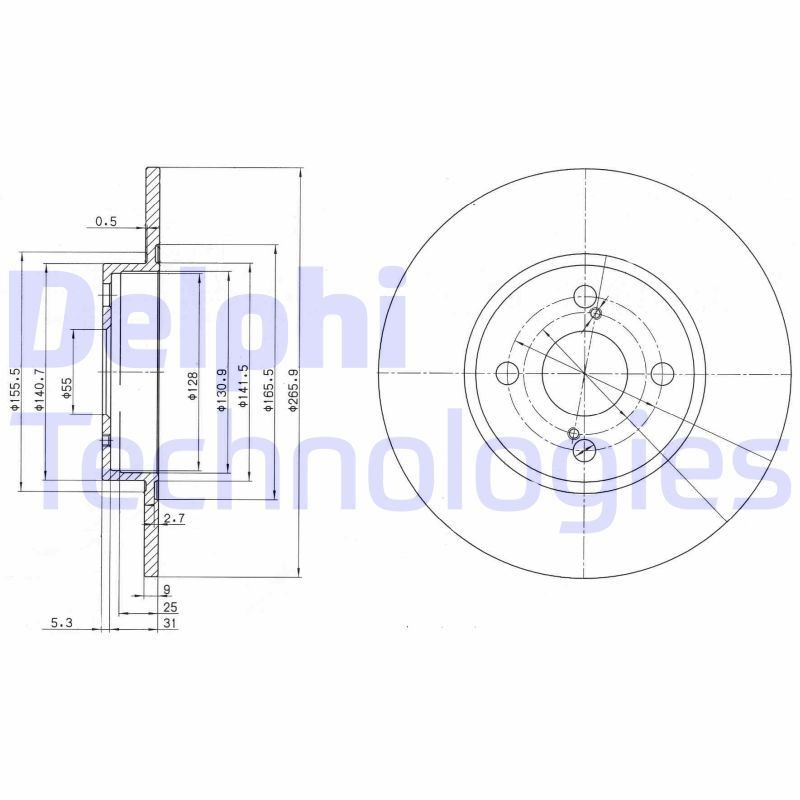 DELPHI Brake disc Article number: BG3186 cheaply