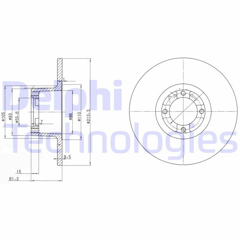 DELPHI Brake disc Article number: BG2081 cheaply