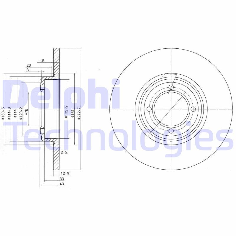 DELPHI Brake disc Article number: BG2114 cheaply