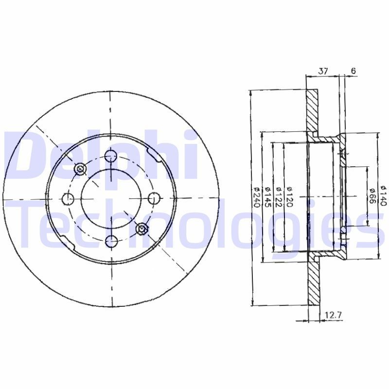 DELPHI Brake disc Article number: BG2150 cheaply