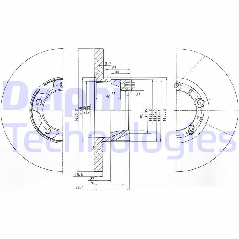 DELPHI Brake disc Article number: BG2163 cheaply