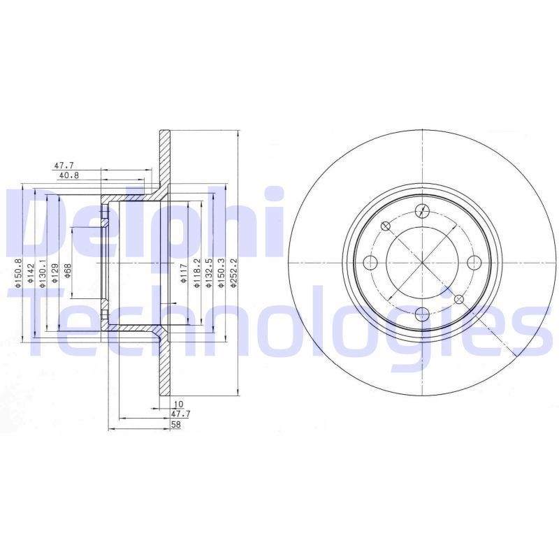 DELPHI Brake disc Article number: BG2176 cheaply