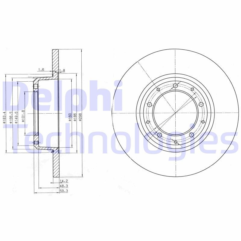 DELPHI Brake disc Article number: BG3982 cheaply