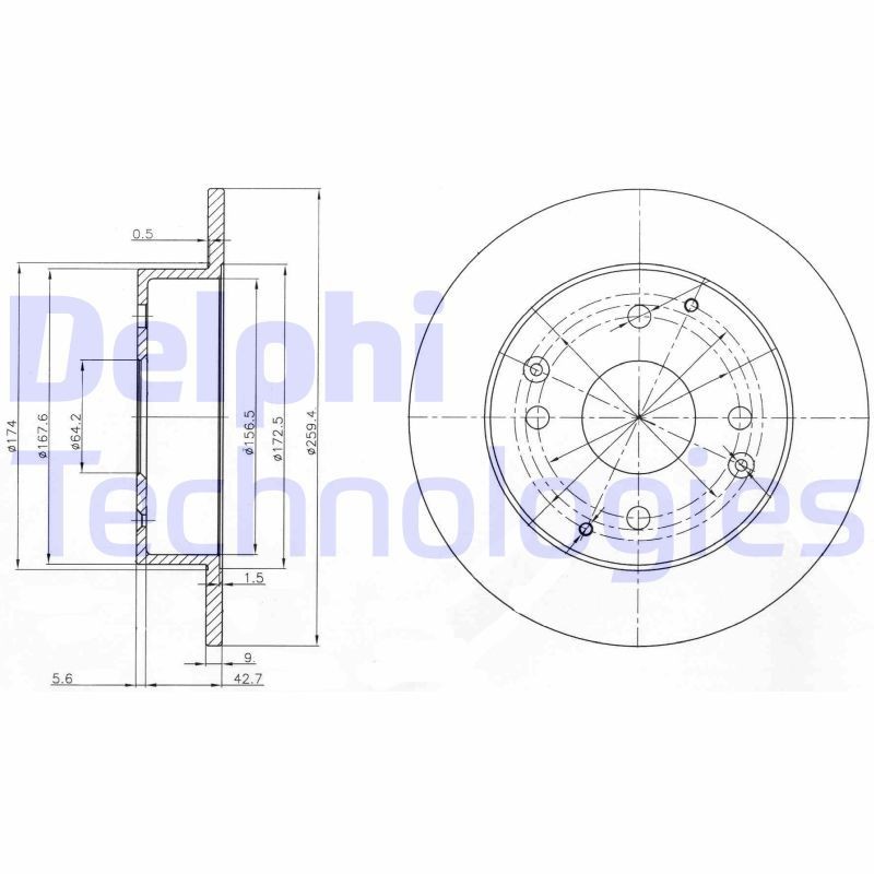 DELPHI Brake disc Article number: BG3983 cheaply