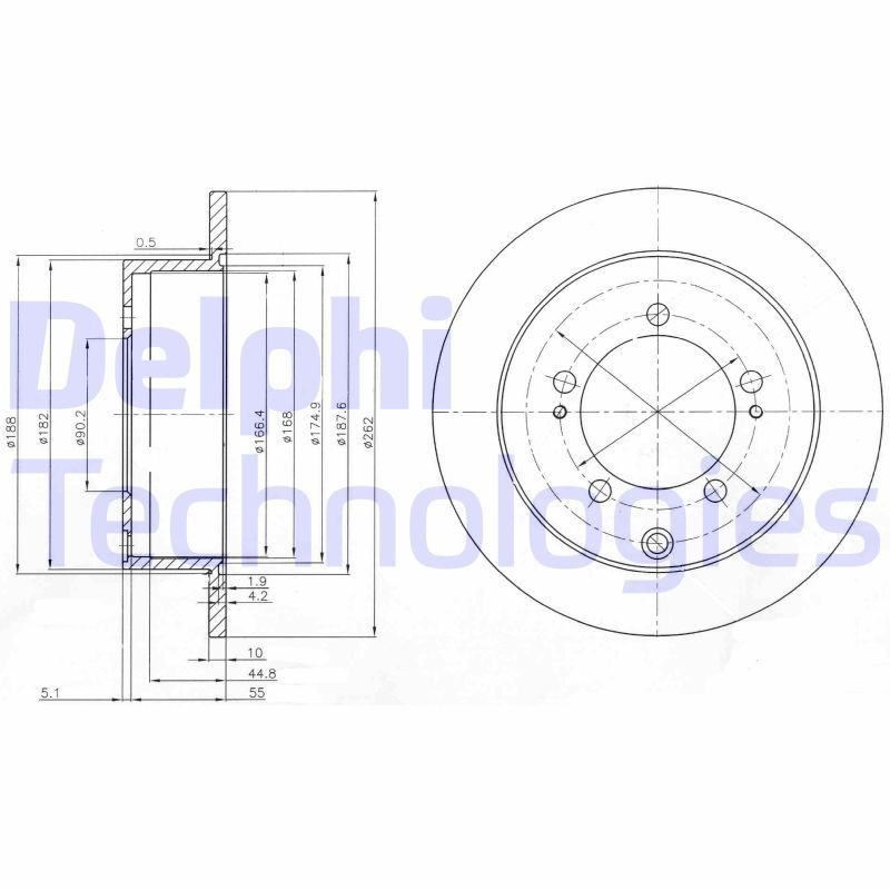 DELPHI Brake disc Article number: BG4037 cheaply
