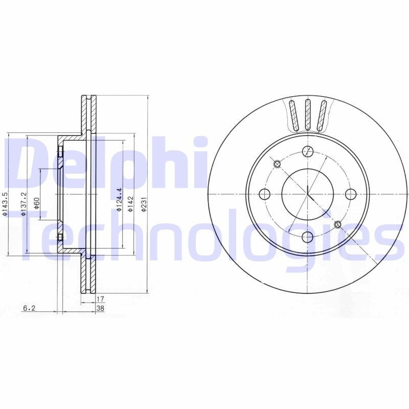DELPHI Bremseskive Varenummer: BG4047 billige