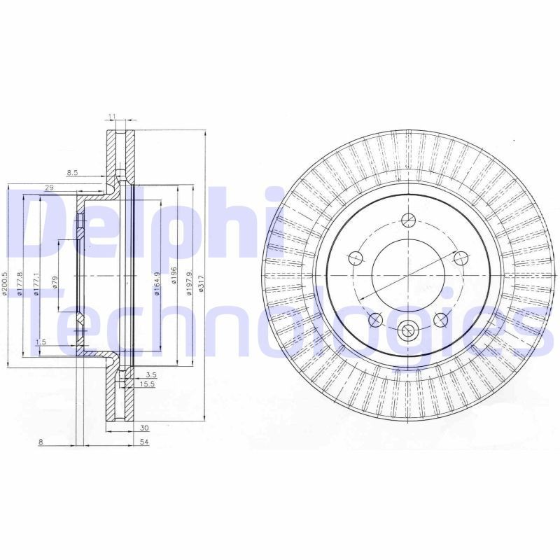 DELPHI Brake disc Article number: BG9006 cheaply