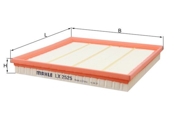 MAHLE ORIGINAL Air filter Article number: LX 2525 cheaply