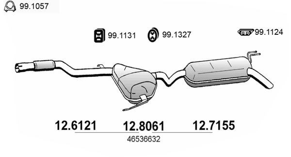 ASSO Middle- / End Silencer Article number: 12.8061 cheaply