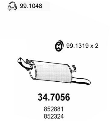 ASSO Rear silencer Article number: 34.7056 cheaply