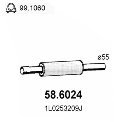 ASSO Middle silencer Article number: 58.6024 cheaply