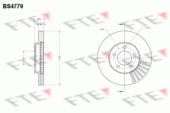 FTE Brake disc Article number: BS4779 cheaply