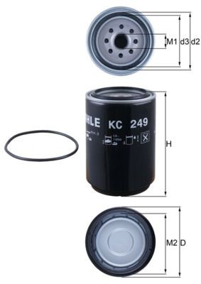 MAHLE ORIGINAL Fuel filter Article number: KC 249D cheaply