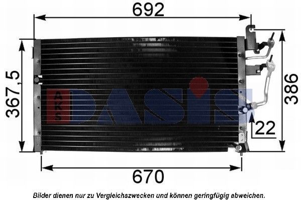 AKS DASIS Kondensor, klimatanläggning Artikelnummer: 142015N billigt