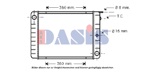 AKS DASIS Engine radiator Article number: 220630N cheaply