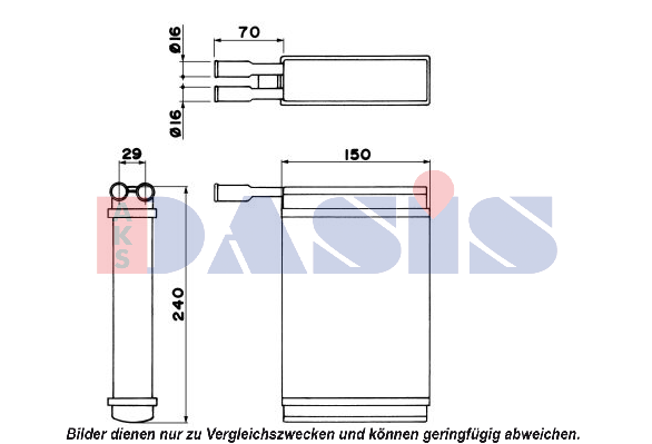 AKS DASIS Heater matrix Article number: 099002N cheaply