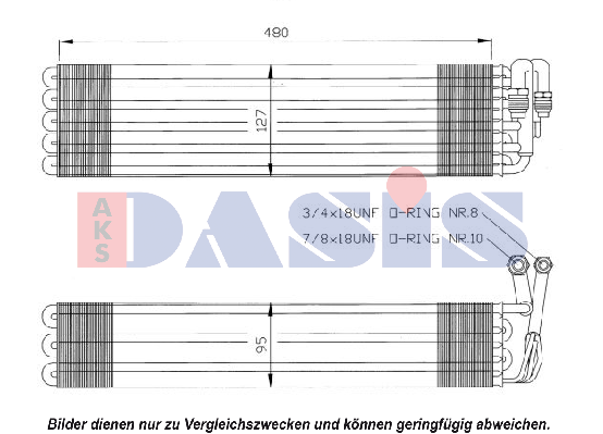 AKS DASIS Air conditioning evaporator Article number: 820940N cheaply