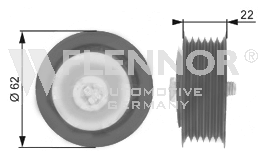 FLENNOR Deflection / Guide Pulley, v-ribbed belt Article number: FU23912 cheaply
