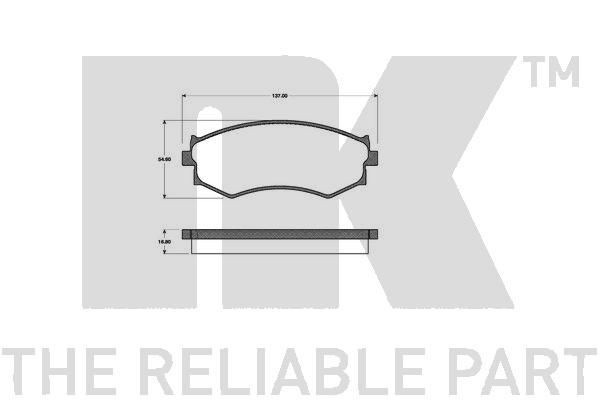 NK Brake pad set Article number: 222234 cheaply