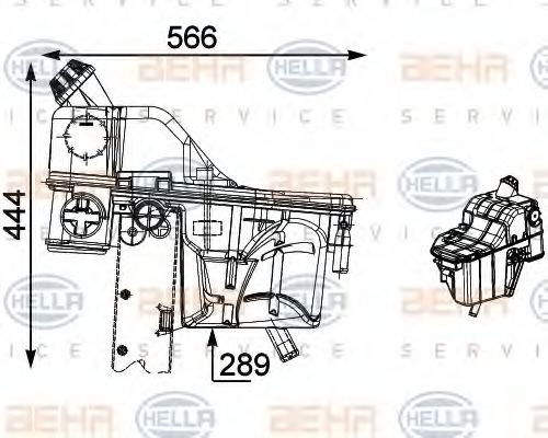 HELLA Coolant expansion tank Article number: 8MA 376 705-471 cheaply