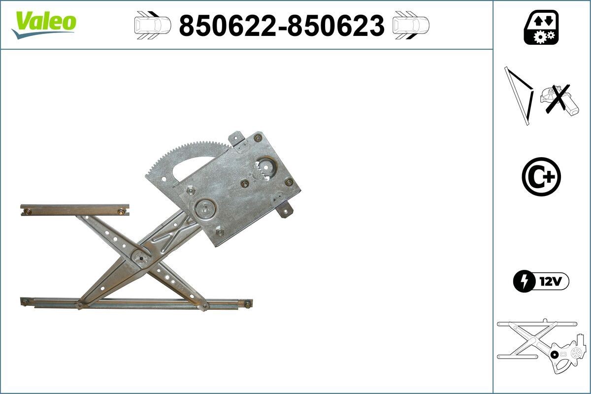 VALEO Window regulator Article number: 850622 cheaply