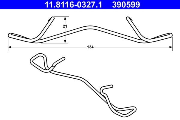 ATE Spring, brake caliper Article number: 11.8116-0327.1 cheaply