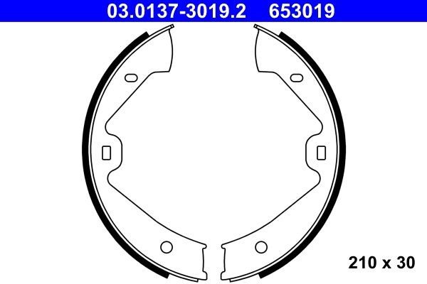 ATE Handbrake shoes Article number: 03.0137-3019.2 cheaply