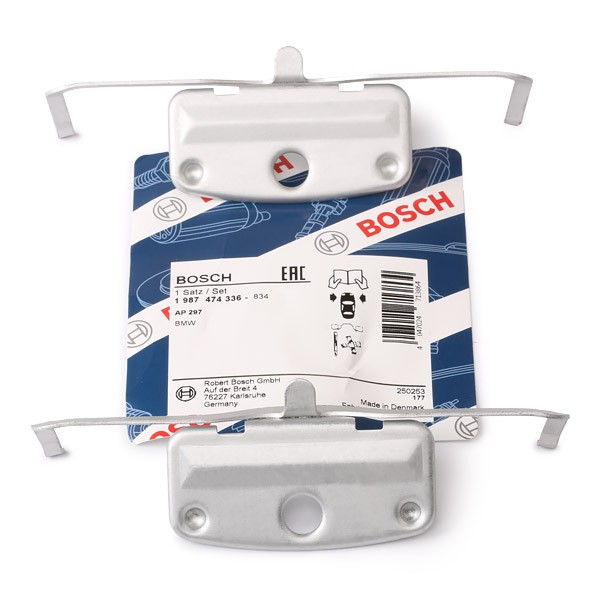 BOSCH 1 987 474 336 Monteringssæt til bremseklodser 3-serie M3 CRT 4.4 450 HK Benzin 2011