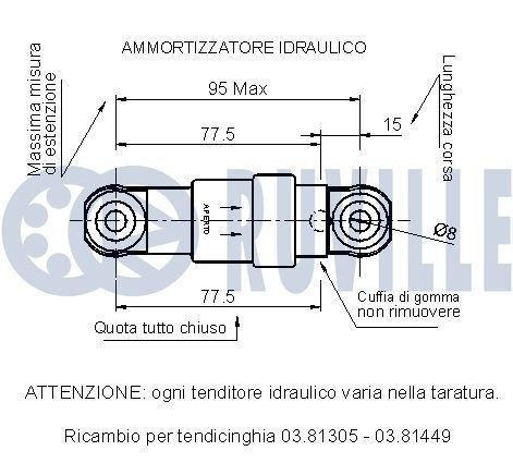 RUVILLE Tensioner Lever, v-ribbed belt Article number: 57078 cheaply