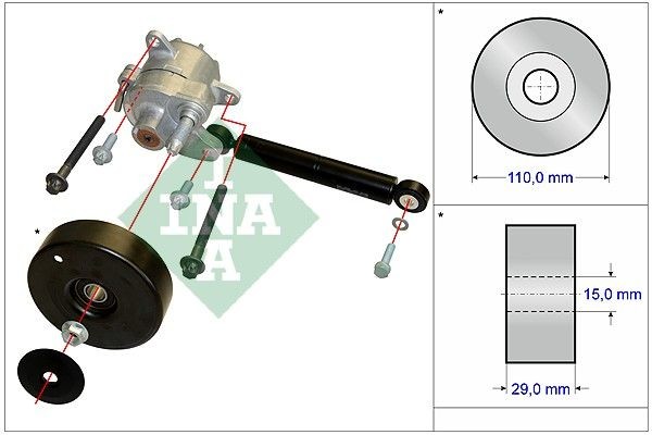 INA Repair Kit, v-ribbed belt tensioner Article number: 533 0116 10 cheaply