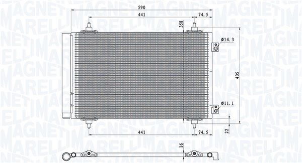 MAGNETI MARELLI Air conditioning condenser Article number: 350203710000 cheaply