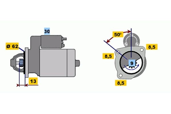 BOSCH Starter motor Article number: 0 986 011 941 cheaply