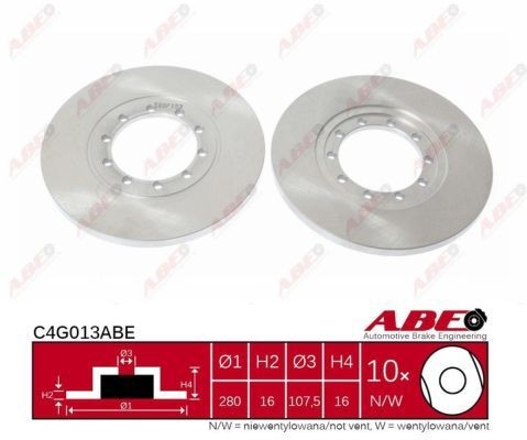 ABE Bremseskive Varenummer: C4G013ABE billige